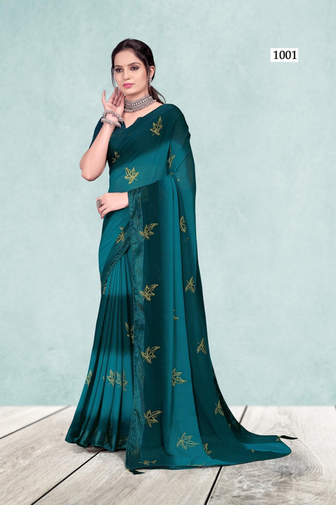 Fancy zari print saree with jaquard blouse uploaded by N K SAREES  on 4/16/2023