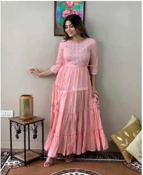 Lurex pink gown uploaded by Ravi creation on 4/16/2023