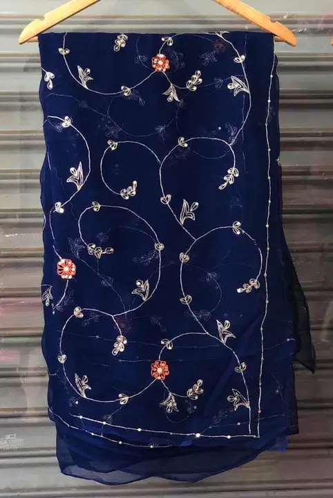 ✈️✈️ New lunch✈️✈️
👉Pure chiffon Jaal work with peacock motifs all over d saree vd blouse 

Prince  uploaded by Gota Patti manufacturing on 4/16/2023