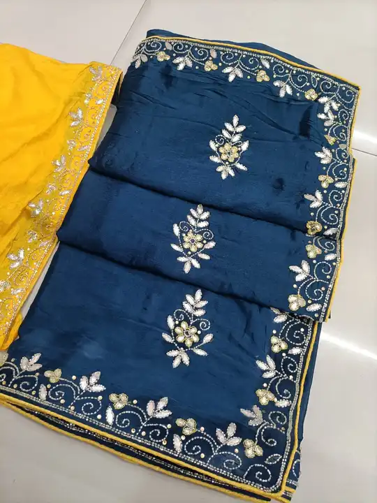 😍😍 *NEW LAUNCHED*😍😍

💃🏻 Special Fancy Colour Matching Chart 😍

💃🏻Chinnon Fabric Saree...... uploaded by Gota Patti manufacturing on 4/16/2023