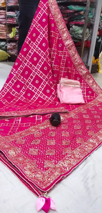 🎉NEW LAUNCHING 🎉
PURE VISCOSE RUSSIAN SILK MEENA BANARSI SAREE
🎉WITH BEAUTIFUL HAND KHATLI KATDAN uploaded by Gotapatti manufacturer on 4/16/2023