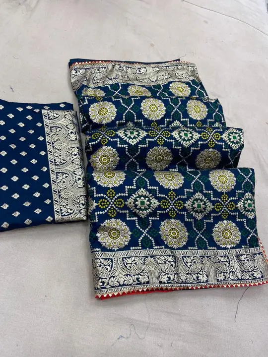 Today bubpar sale offar 
💥Super new design launch saree💥
 special saree 
👉👉pure  dola silk Faag  uploaded by Gotapatti manufacturer on 4/16/2023