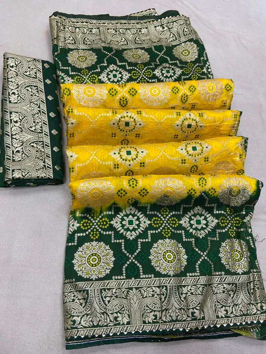 💥Super new design launch saree💥
 special saree 
👉👉pure  dola silk Faag design silk fabric👉
Heav uploaded by Gotapatti manufacturer on 4/16/2023