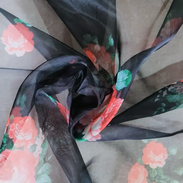 Organza silk digital print fabric  uploaded by Ramiv vastra on 4/17/2023