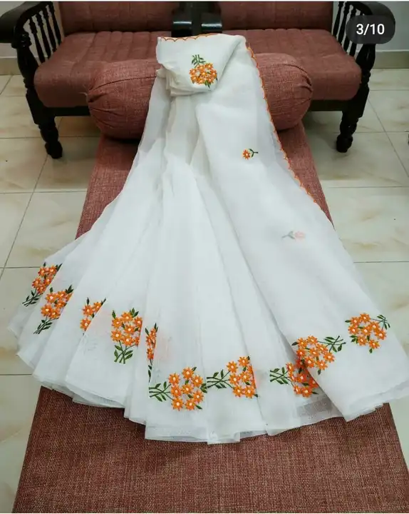 Kota Doria embroidery saree  uploaded by business on 4/17/2023