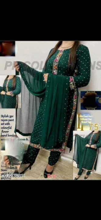 Rayin 3 piece kurti uploaded by Bool fashion textile on 3/5/2021