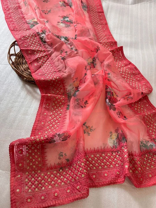 Organza saree uploaded by GS TRADERS on 4/17/2023
