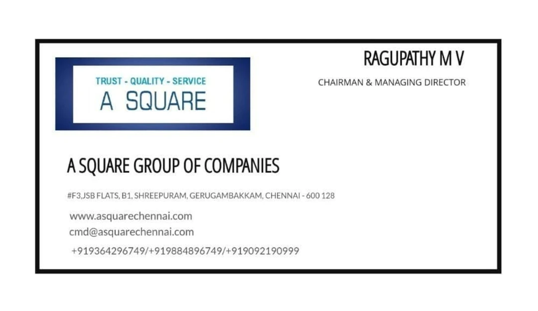 Visiting card store images of A Square Clothing Company
