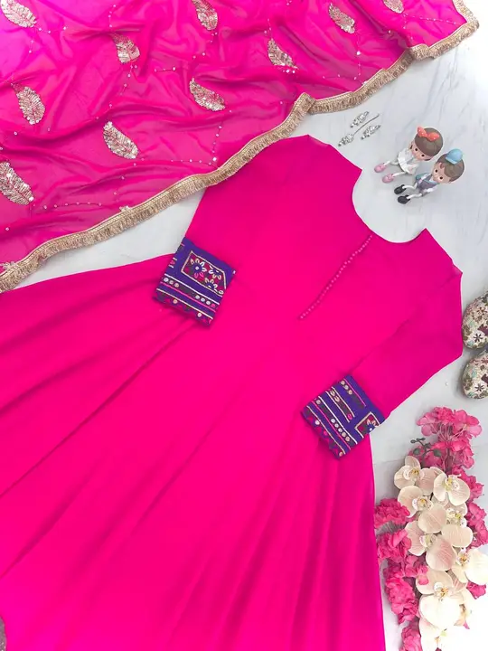 👗*Launching New Party Wear Look Gown & Dupatta Set *👗 uploaded by Fatema Fashion on 4/17/2023
