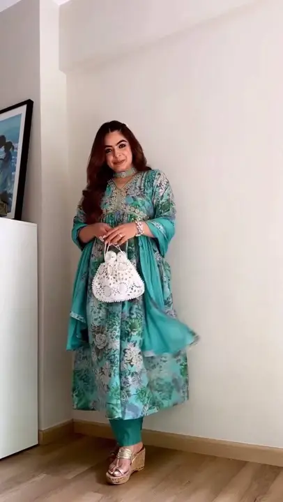 👗*Launching New Designer Party Wear Look Printed Gown- Dupatta & Bottom Set*👗 uploaded by Fatema Fashion on 4/17/2023