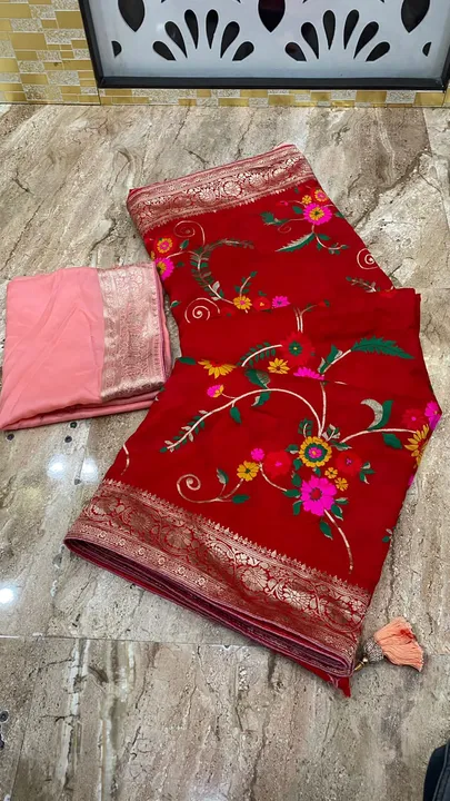 🦋new lounching 🦋

Beautiful party wear saree 

🌿original product 🌿

👌best quality fabric 👌

👉 uploaded by Gotapatti manufacturer on 4/17/2023