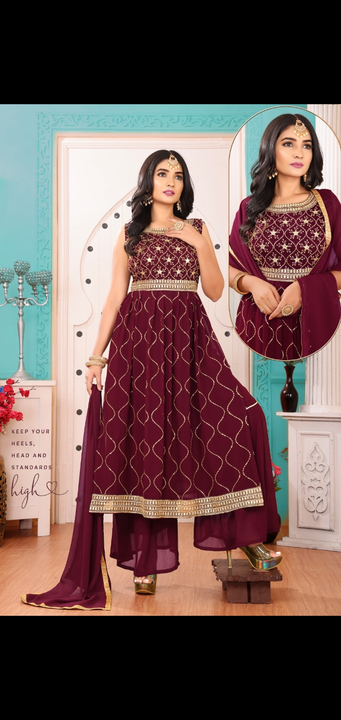 Pant kurti sets palazzo kurtis sets with dupatta All readymate items for ladies wear mfg by us uploaded by Radha Creation , Maira sales for Readymade items on 4/18/2023