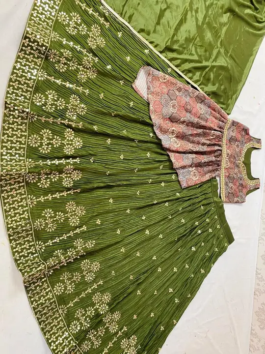 Women's Fancy Wedding Design Georgette Semi-Stitched Lehenga Choli With Koti Set*
(Semi-Stitch)💃
 uploaded by RJ Enterprise on 4/18/2023