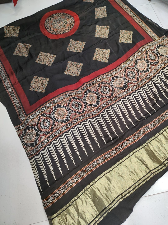 Pure Modal Silk Tissue Pallu Ajrakh Print Dupatta  uploaded by Dulari Textiles on 5/29/2024