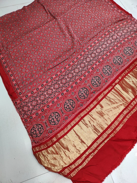 Pure Modal Silk Tissue Pallu Ajrakh Print Dupatta  uploaded by Dulari Textiles on 4/18/2023