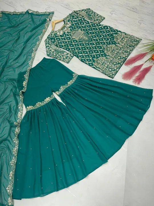 👗*Launching New Đěsigner Party Wear Look Top Plazzo & Dupatta Set *👗🧚‍♀️⭐️ uploaded by Fatema Fashion on 4/18/2023