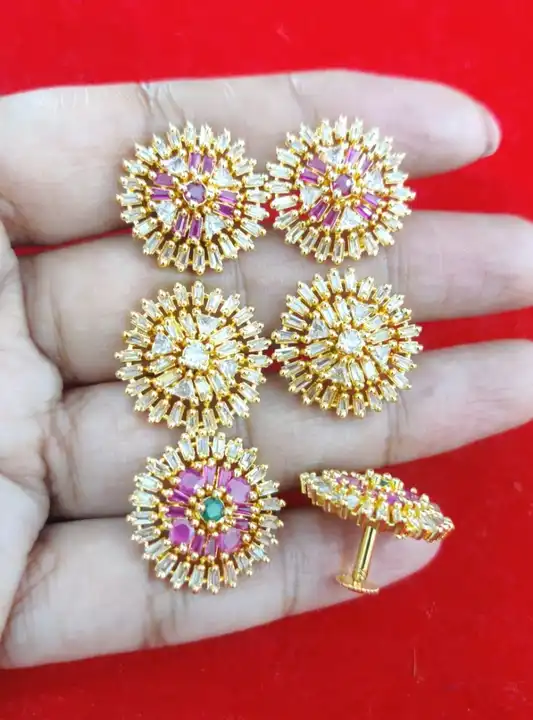 One gram gold earrings uploaded by Samanthas manacreations on 4/18/2023