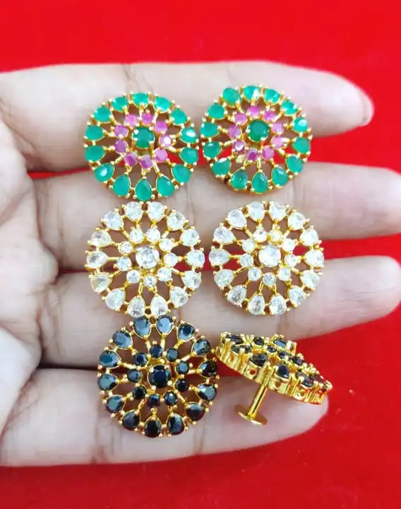 One gram gold earrings uploaded by Samanthas manacreations on 4/18/2023