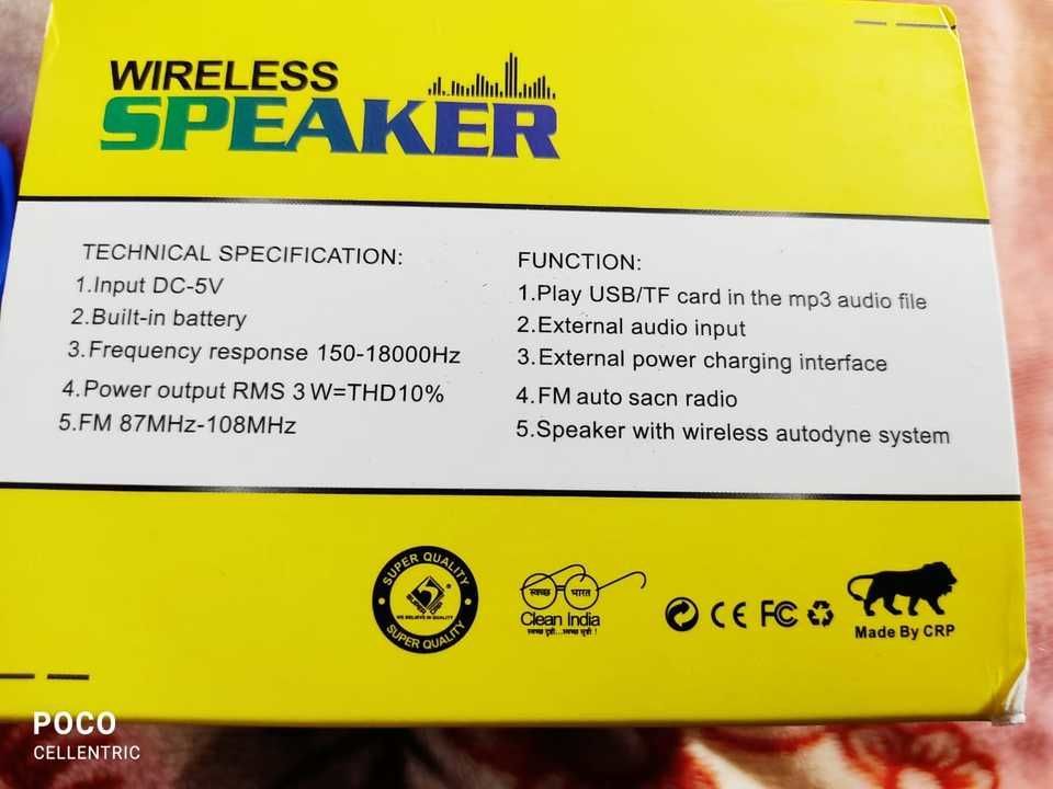 CRP BLUETOOTH SPEAKER uploaded by business on 3/5/2021