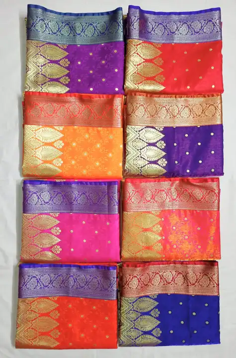 Satin Silk Saree
Full Saree with Blouse
Colour - 8
1 set - 8 pieces
Price - 655/- one piece uploaded by Salik Garments on 4/18/2023