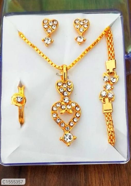 FESTIVE GOLD PLATED STONE NECKLACE SETS uploaded by SN creations on 3/5/2021