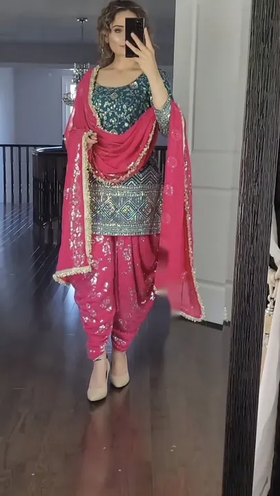 💥*Launching New Designer Party Wear Look Top ,Dhoti Salwar and Dupatta *👌❤️ uploaded by Fatema Fashion on 4/18/2023