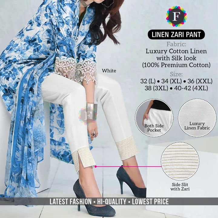 Linen Zari Pant  uploaded by Hitashi fashion  on 4/18/2023