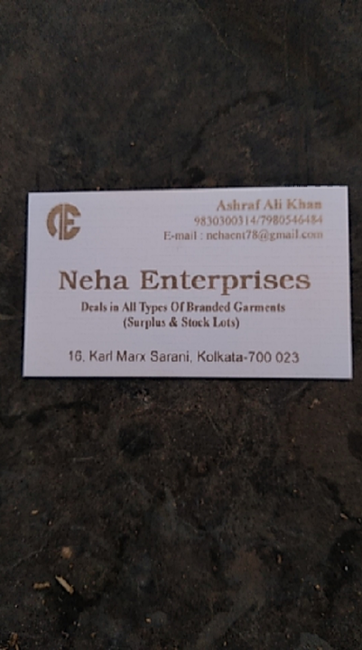 Visiting card store images of Neha Enterprises