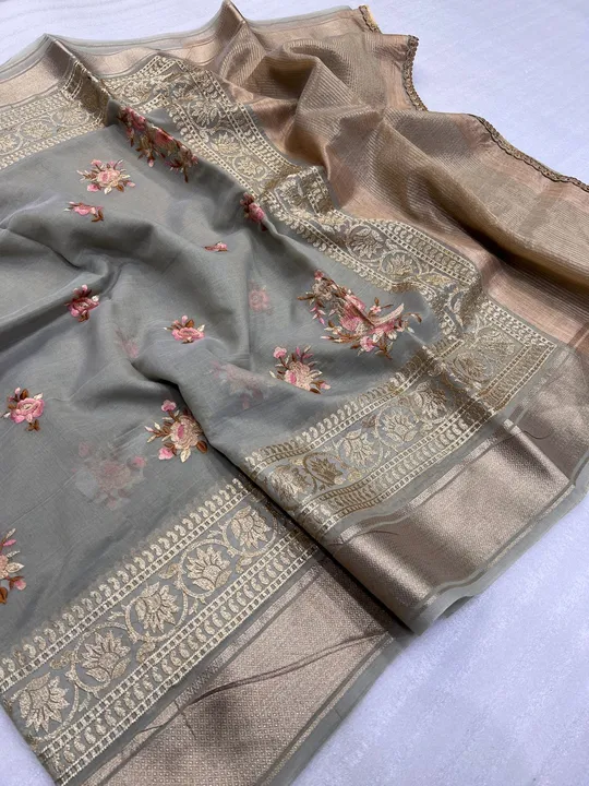 Orgenza saree uploaded by Aaina creation on 4/18/2023