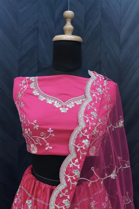 Lunching PINK BRIDALType Colored Party Wear Lehenga Choli With Coting Sequence Embroidery Work💃
 uploaded by RJ Enterprise on 4/18/2023