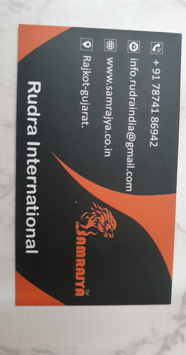 Visiting card store images of RUDRA INTERNATIONAL