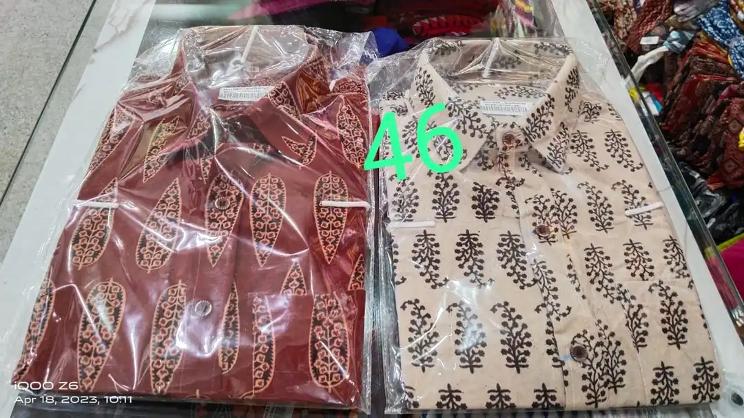 Pure cotton ajrak half sleeve shirt uploaded by Viswakarma boutique on 4/18/2023