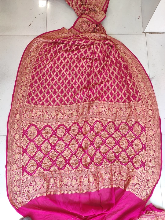 Georgette Bandhani Saree uploaded by Dulari Textiles on 5/29/2024