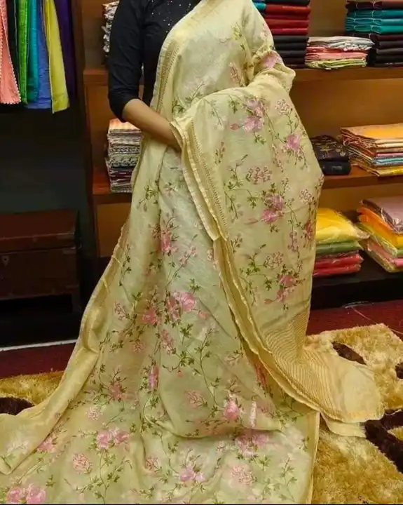 Silk linen saree  uploaded by WeaveMe India on 4/18/2023