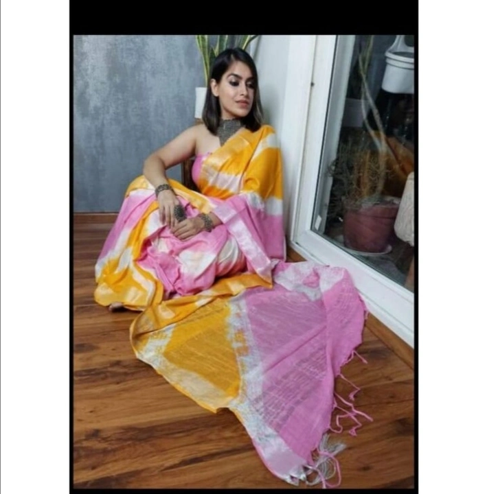 Linen dyed saree  uploaded by WeaveMe India on 4/18/2023