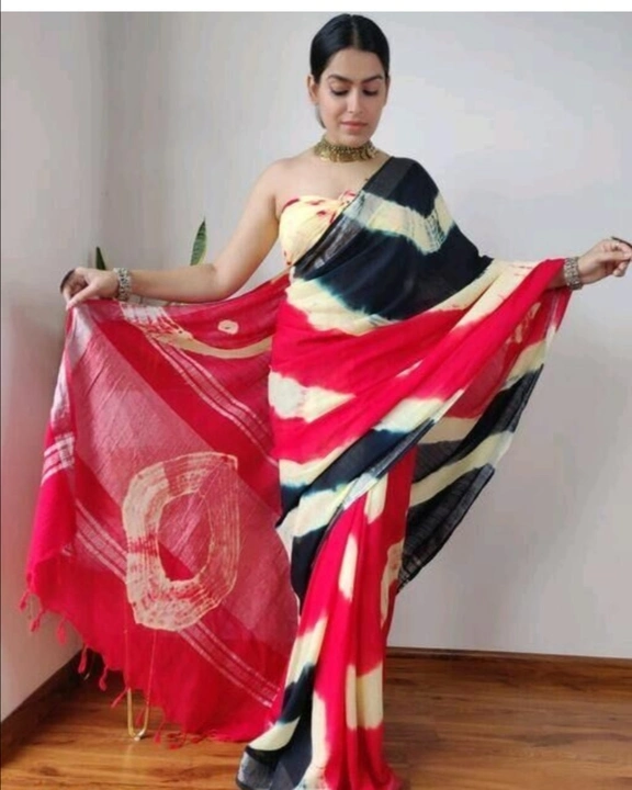 Linen dyed saree uploaded by WeaveMe India on 5/29/2024