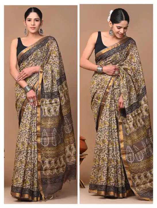 Chanderi silk sarees  uploaded by R v textile on 4/18/2023
