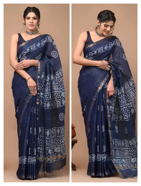Chanderi silk saree  uploaded by R v textile on 4/18/2023