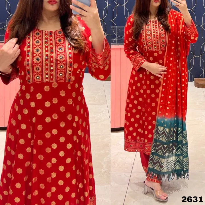 Cotton Kurti Gown With Pant & Dupatta uploaded by Bela Enterprise  on 5/4/2024