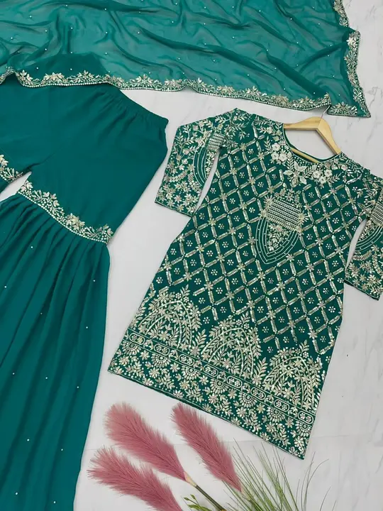 👗*Launching New Đěsigner Party Wear Look Top Plazzo & Dupatta Set *👗 uploaded by Fatema Fashion on 4/18/2023