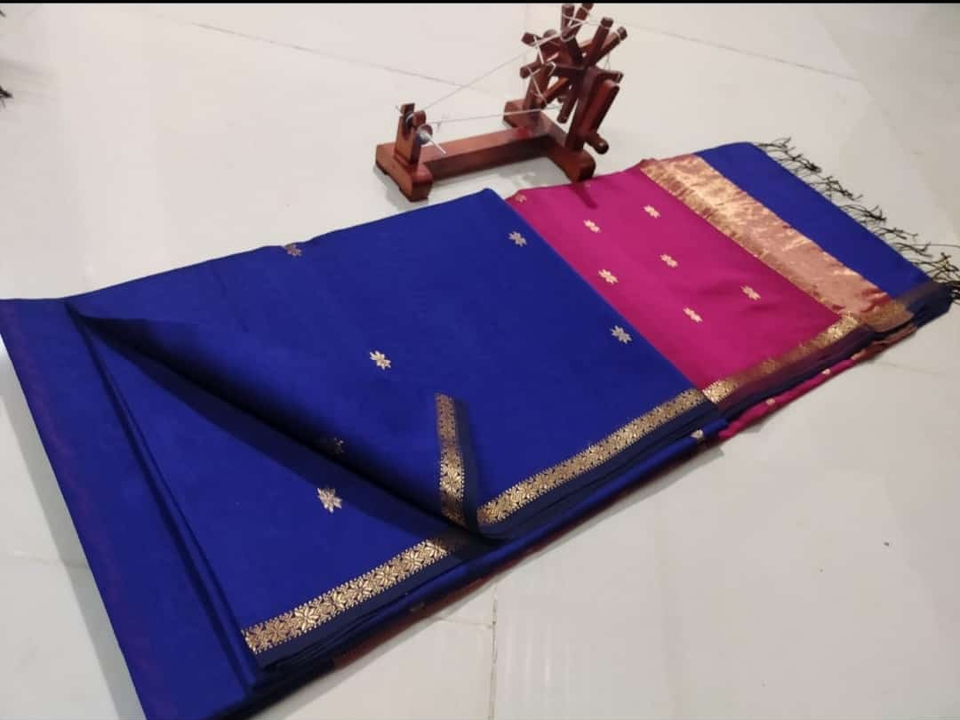 Maheshweri handloom saree With small border  uploaded by Maheshweri handloom saree on 4/18/2023