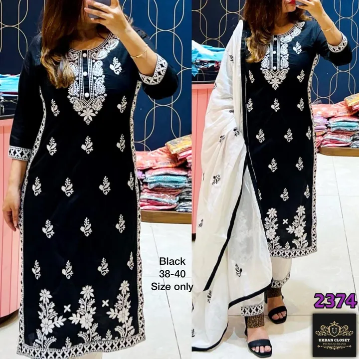 Rayon Readymade lucknowi work  uploaded by Heena fashion house on 4/19/2023