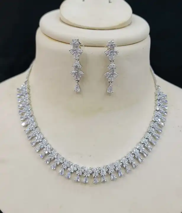 AD Silver Plated Necklace Set  uploaded by Namah Creation on 5/12/2024