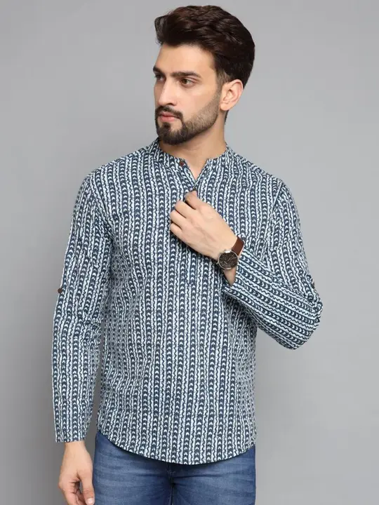 Cotton printed men’s kurta 
Size: M,L,XL,XXL
Fabric: Cotton
Sleeves: Full
Length: see in size chart
 uploaded by Ganpati handicrafts  on 4/19/2023