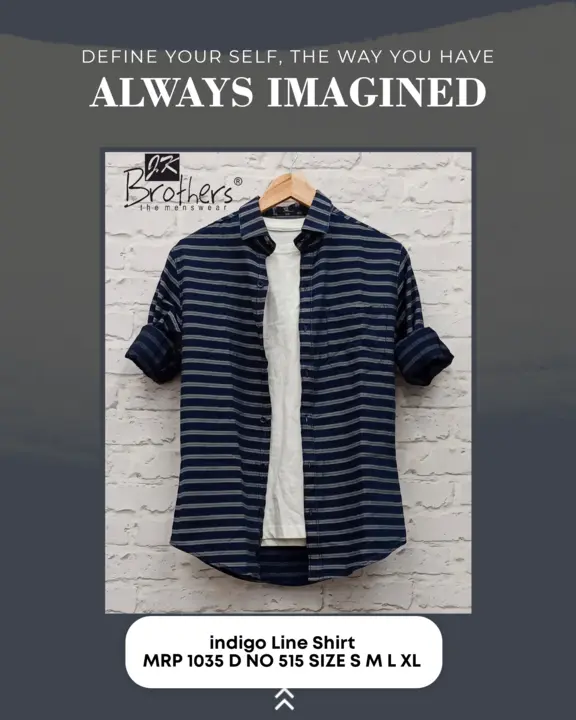 Men's Cotton Indigo Line Shirt  uploaded by Jk Brothers Shirt Manufacturer  on 4/19/2023