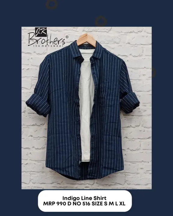 MEN'S cotton Indigo Line Shirt  uploaded by Jk Brothers Shirt Manufacturer  on 4/19/2023
