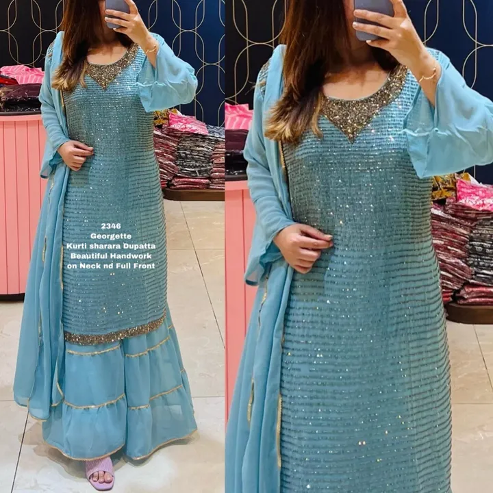 Heavy Georgette garara  uploaded by Ayesha dress collection on 4/19/2023