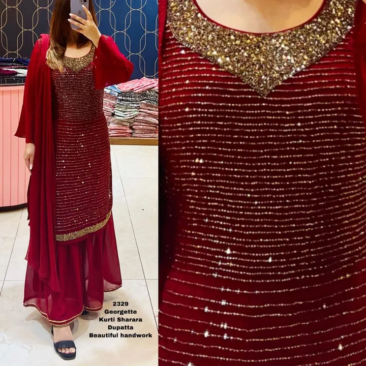 Heavy Georgette garara  uploaded by Ayesha dress collection on 4/19/2023