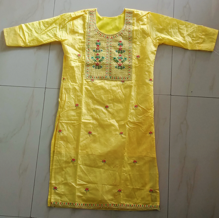Post image Trendy Art Silk Embroidered Kurta For Women
Price: 400

Size: 
M

 Fabric:  Art Silk

 Type:  Kurta 

 Style:  Embroidered

 Design Type:  Straight

 Sleeve Length:  3/4 Sleeve

 Occasion:  Festive

 Neck Style:  Boat Neck

 Pack Of:  Single