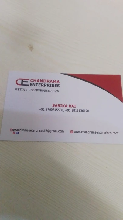 Visiting card store images of Chandrama enterprises 